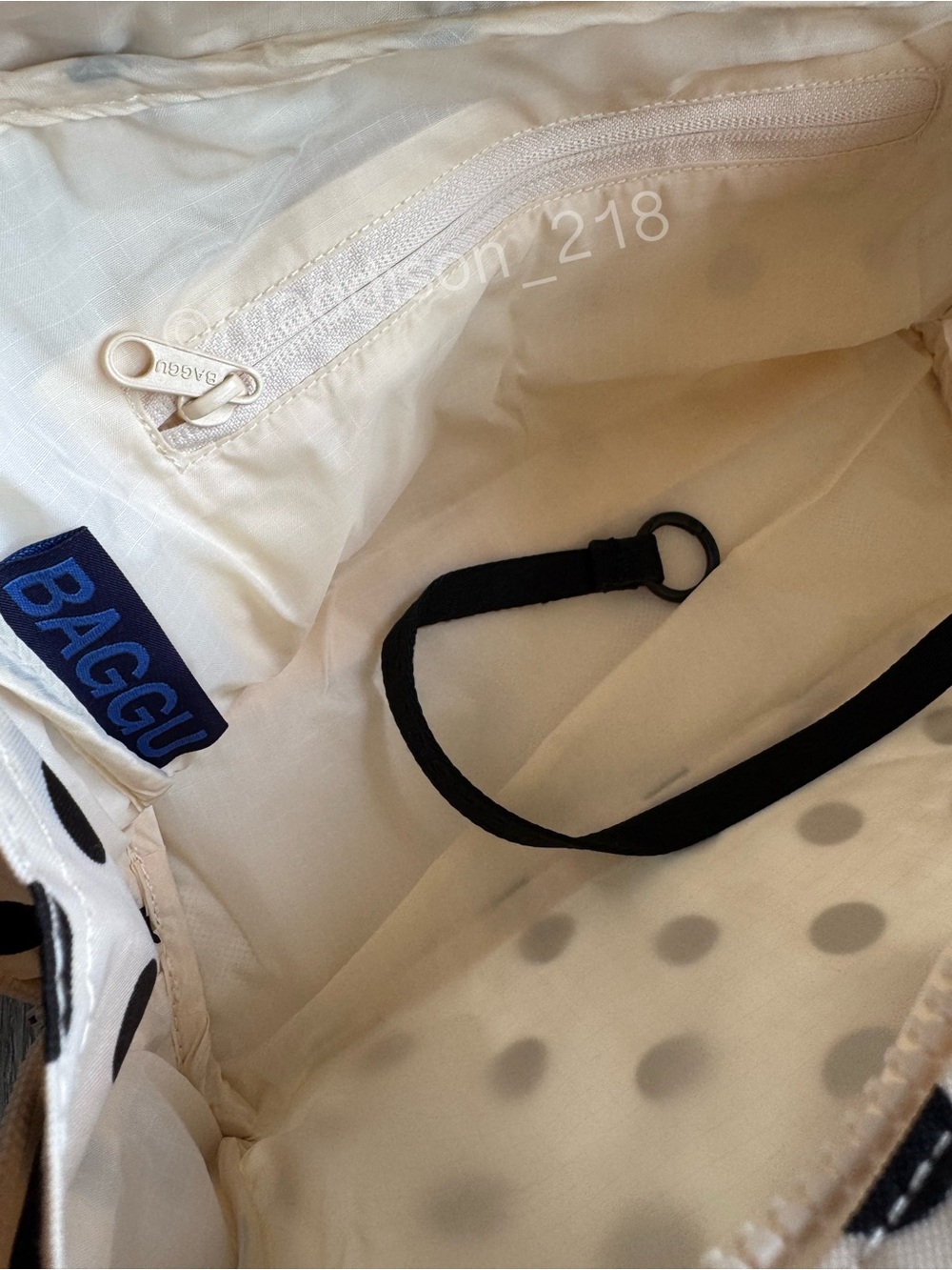Baggu Polka Dot Bowler Bag Cream Black Urban Outfitters New with Tags - Picture 5 of 12